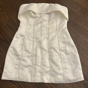 Peppermayo “Bombshell Tube Mini Dress - White Pearl”